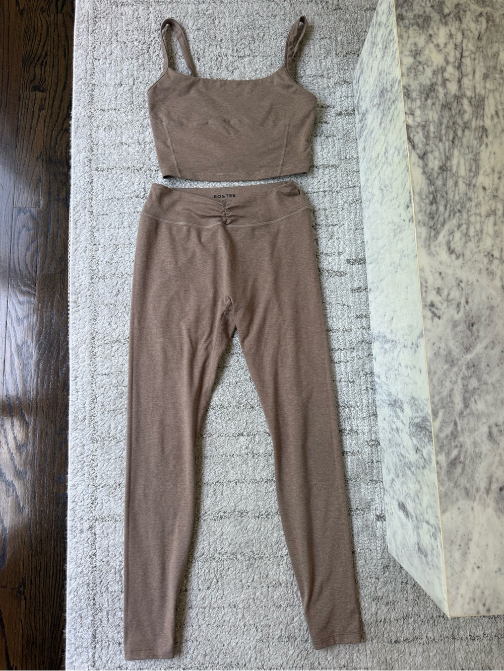 Oster Brown High-Waist Leggings & Crop Top Set by Bo + Tee